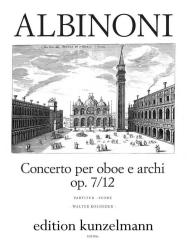 Albinoni, Tomaso: Concerto C-Dur op.7,12 für Oboe und Streichorchester, Partitur 