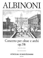 Albinoni, Tomaso: Concerto D-Dur op.7,6 für Oboe und Streichorchester, Partitur 