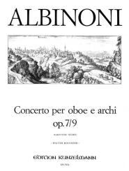 Albinoni, Tomaso: Concerto F-Dur op.7,9 für Oboe und Streichorchester, Partitur 