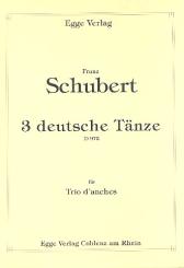 Schubert, Franz: 3 deutsche Tänze D972 für Oboe (Klarinette), Klarinette (Englischhorn) und Fagott, Partitur und Stimmen 