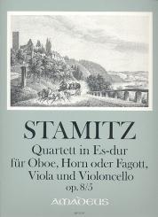 Stamitz, Karl Philipp: Quartett Es-Dur op.8,5 für Oboe, Horn (Fagott), Viola und Violoncello, Partitur und Stimmen 