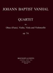 Vanhal, Johann Baptist (Krtitel): Quartett op.7,6 für Oboe (Flöte), Violine, Viola und Violoncello, Stimmen 