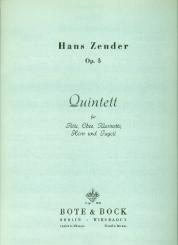 Zender, Hans: Quintett op.3 (1950) für Flöte, Oboe, Klarinette, Horn und Fagott, Stimmen 