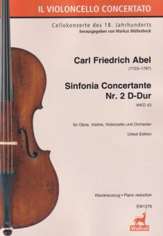 Abel, Carl Friedrich: Sinfonia Concertante D-Dur Nr.2 für Oboe, Violine, Violoncello und Orchester, Klavierauszug mit Solostimmen 