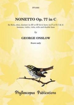 Onslow, George: Nonetto in C Major op.77 for flute,oboe, clarinet, horn, bassoon, violin, viola, cello and bass, score 