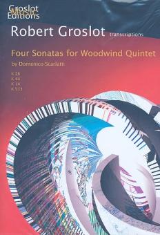 Scarlatti, Domenico: 4 Sonatas for flute, oboe, clarinet, horn and bassoon (Bc ad lib), score and parts 